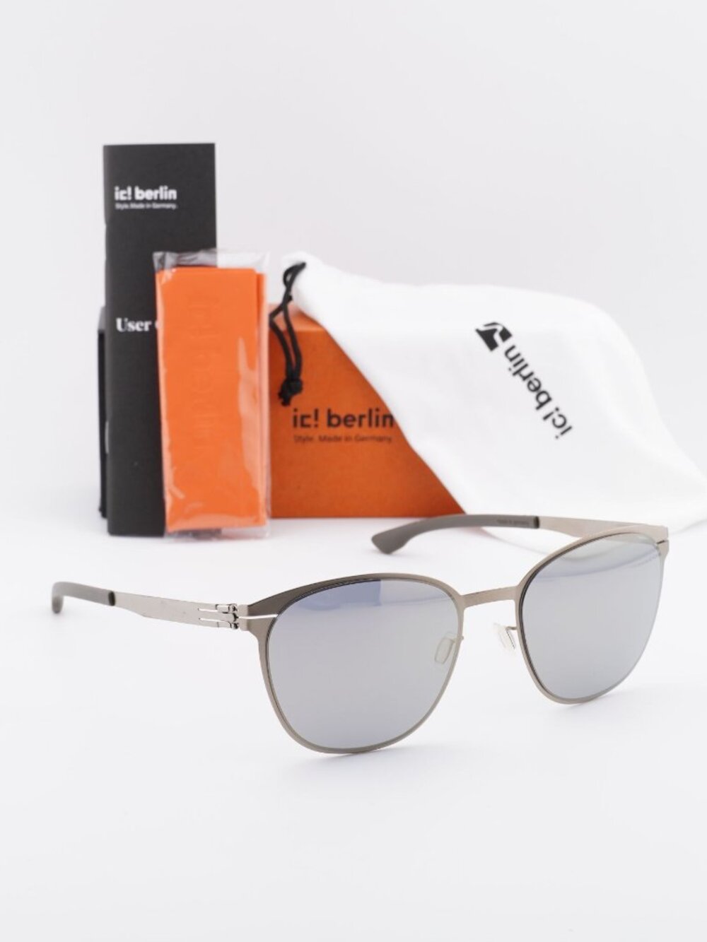 Ic! Berlin ANDREA R. M1444 030 Round Sunglasses Bronze / Silver Mirror